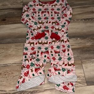 Girls Carters Festive Holiday one piece Kids Pajamas size 10